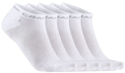 Calzini sportivi unisex Craft Active Shaftless, confezione da 5 - bianchi