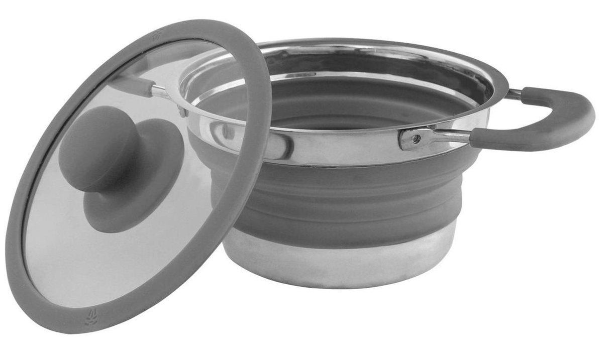 Pentola Eurotrail con coperchio medio - grigio