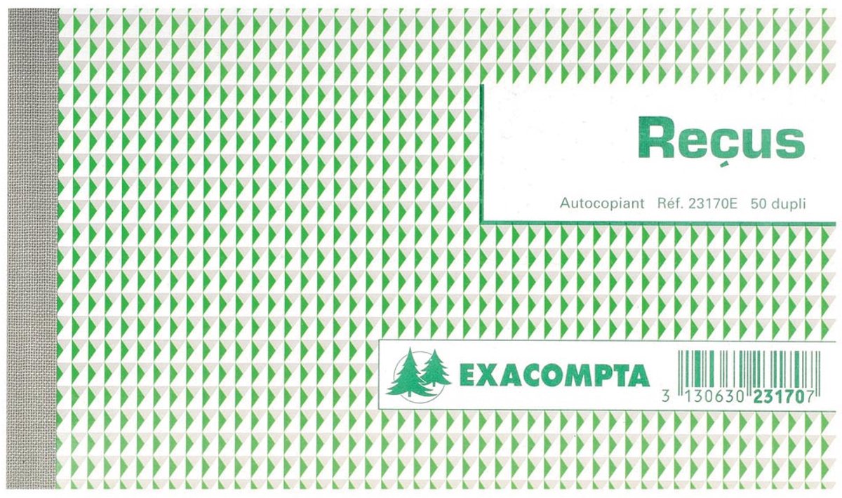 Exacompta - reçus, pies 10,5 x 18 cm, francés, dupli (2 x 50 hojas)