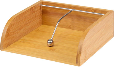 Westmark servethouder + gewicht, voor 1 4 gevouwen servetten (33 x 33 cm), 21,5 x 20 x 7 cm, bamboe rvs, tapas + friends, lichtbruin zilver, 69942270