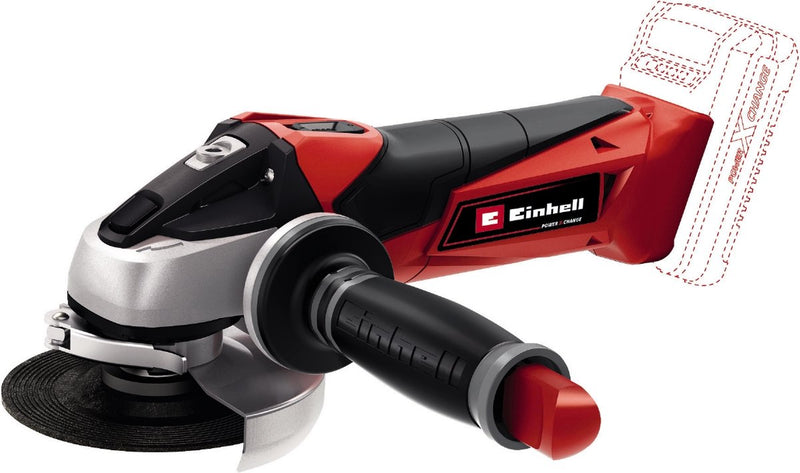 Amoladora angular a batería Einhell te-ag 18 115 li solo - power x-change - 18 v li-ion - ø115 mm - 8.500 t min - máx. profundidad de corte: 28 mm - excl. batería, cargador y muela