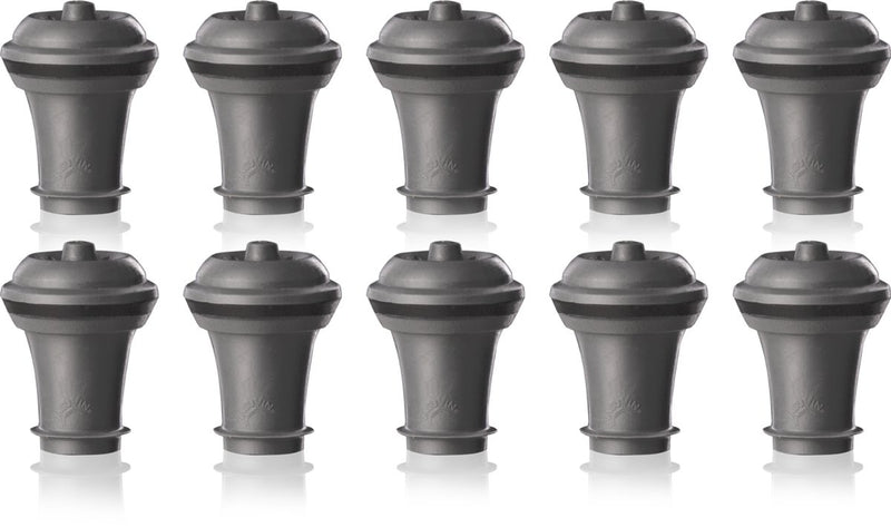 Vacuvin vacu vin wijnstoppers set van 10 – reserve afsluitdoppen voor wine saver – herbruikbaar – grijs