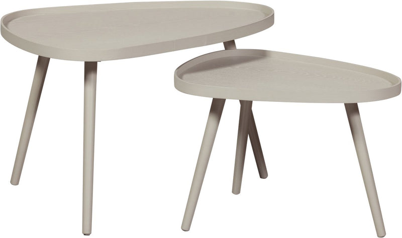 Tavolini in legno Nissa - sabbia - set di 2 - 39x71x52