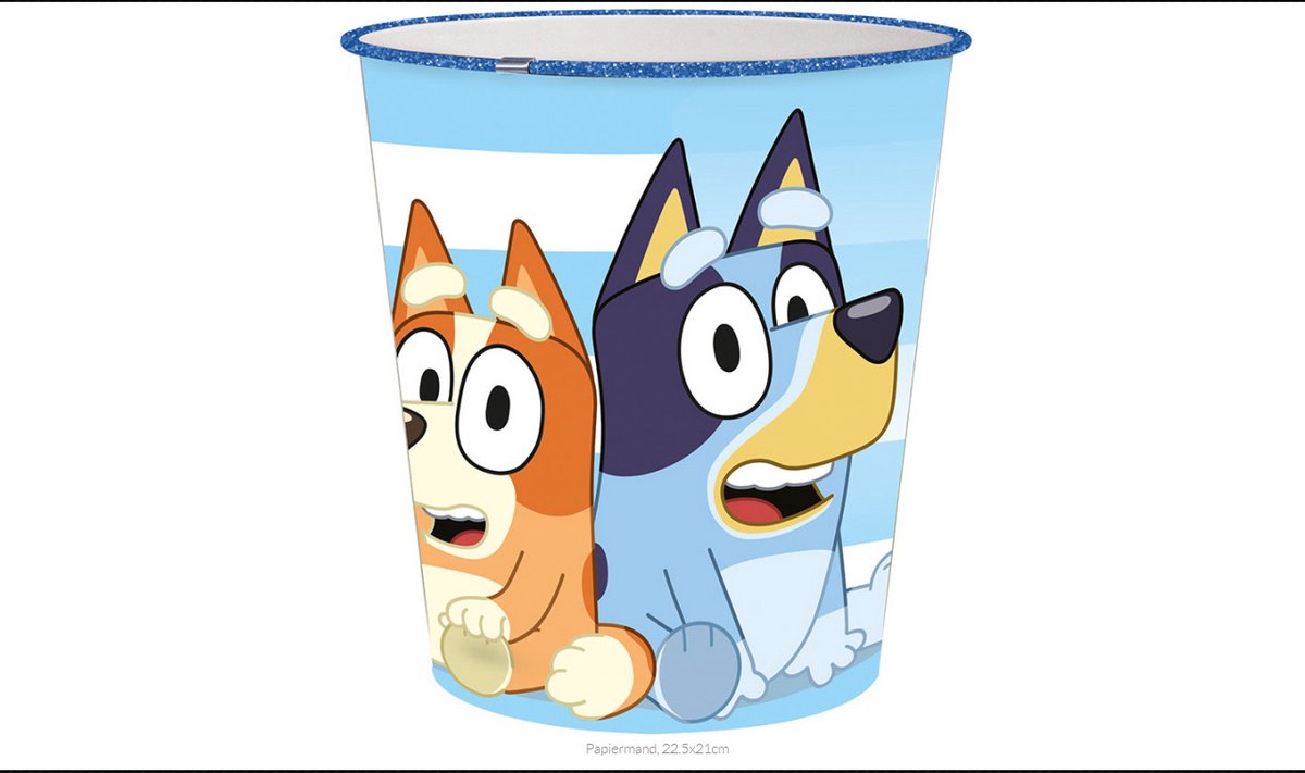 Stor bluey: papelera, 22,5x21cm, cubo de basura bluey, bluey, papelera, cubo bluey