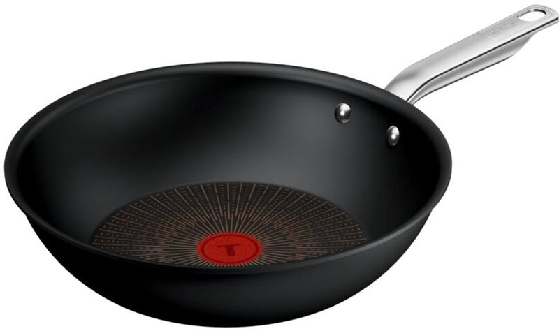 Tefal experience - padella wok - 28 cm - nucleo fusion - rivestimento antiaderente - induzione - adatta per uso con spatole metalliche