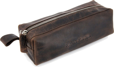 Astuccio Kangaro roberto romano - empoli - marrone - vera pelle - 20x6x7cm - ju-48214