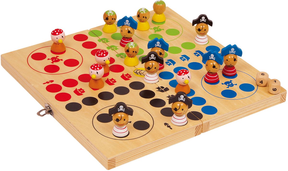Isola pirata Ludo in legno di piccoli piedi