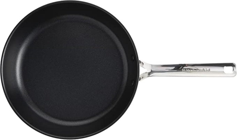 Padella Kitchenaid in acciaio inox 28 cm - rivestimento antiaderente senza pfas - padella a induzione - padella in ceramica - adatta al forno fino a 160°C - argento