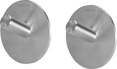 Tiger Rondo - gancio per asciugamano - senza foratura - ganci per asciugamano - nastro da 3 m - acciaio inossidabile spazzolato (2 pezzi)