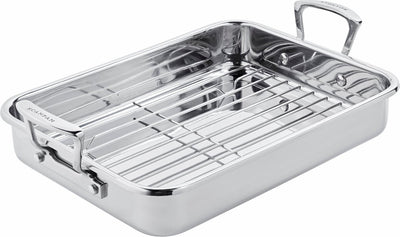 Teglia Scanpan Impact in acciaio inox con griglia 42x26 cm