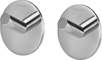 Tiger Rondo - gancio per asciugamano - senza foratura - ganci per asciugamano - nastro da 3 m - acciaio inossidabile lucido (2 pezzi)