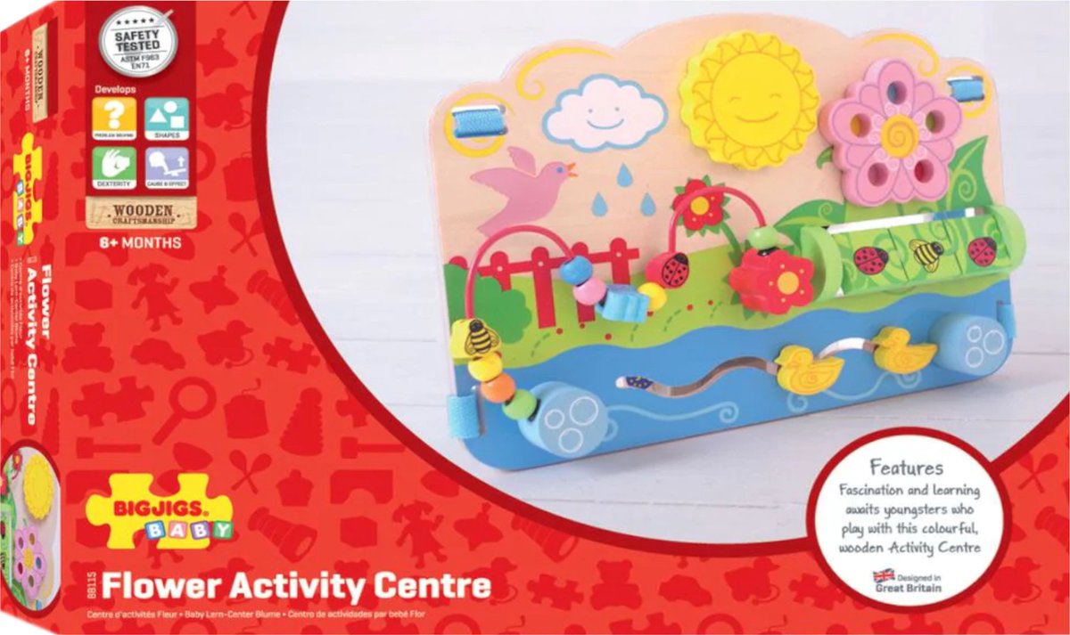 Bigjigs Wooden Activity Board Flower