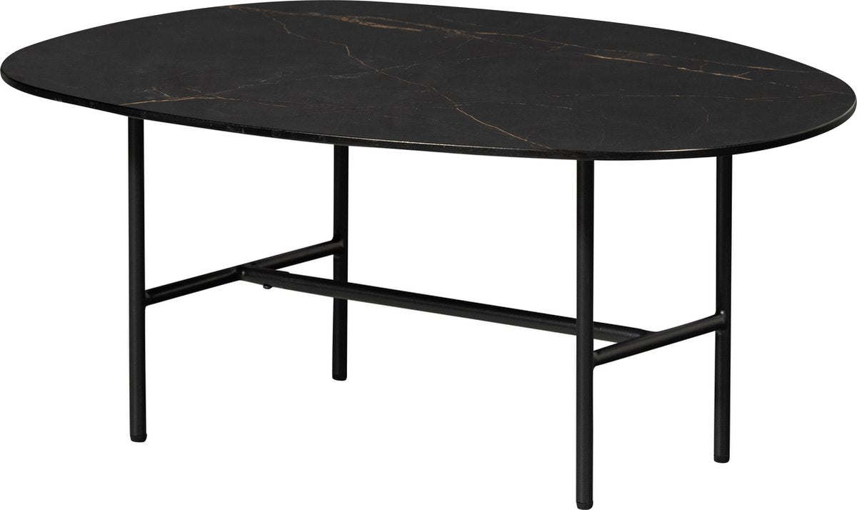 Mesa de centro Woood vajen - aspecto mármol - negro - 34x80x60