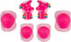 Set di protezioni per pattini Nijdam per bambini - arcobaleni rosa - rosa bianco - s