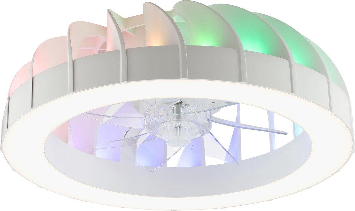 Brilliant fanora - plafondventilator - met verlichting - led 30w - 2700k-6500k - dimbaar - wit - zeer stil