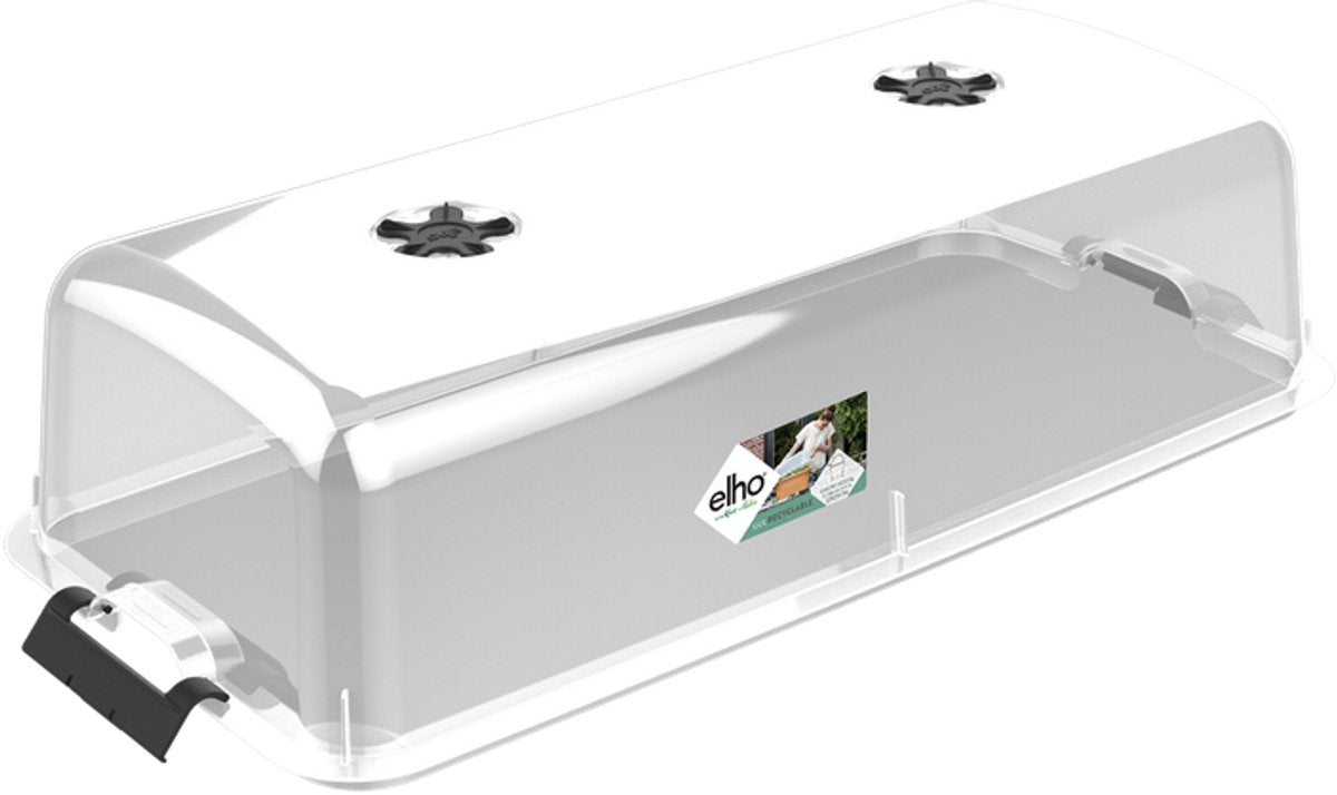 Elho green basics kweekhuis xxl 75 - deksel voor kweektafel - 100% gerecycled plastic - ø 74.8 x h 20.3 cm - transparant