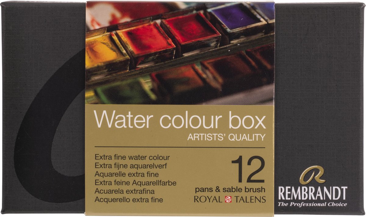 Set di colori ad acquerello in metallo Rembrandt | 12 padelle + pennello