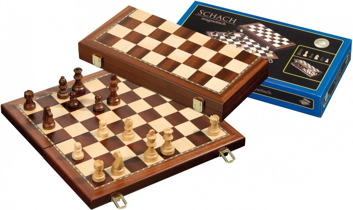 Campo de casete de ajedrez Philos 42 mm, altura del rey 76 mm magnético