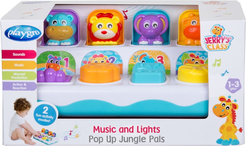 Giocattoli pop-up musicali Playgro - giocattoli interattivi per bambini - musica e luce - suoni della giungla - 2 opzioni di gioco - giocattoli per bambini - giocattoli 1 anno - giocattoli per bambini