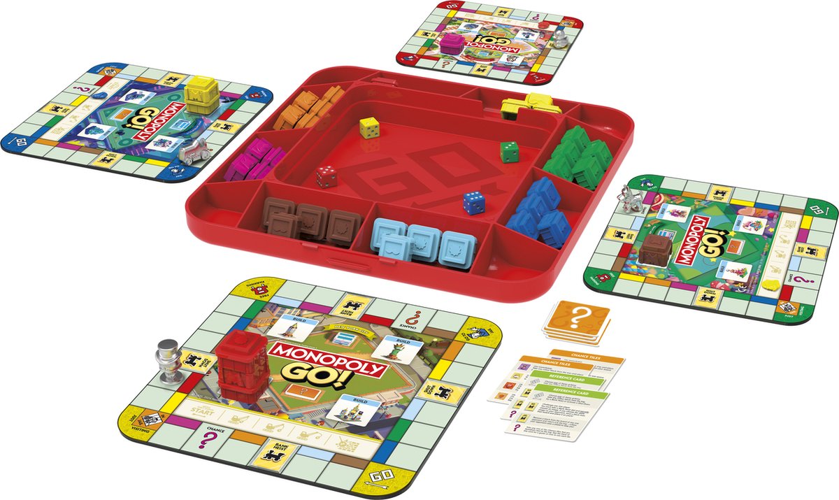 Gioco da tavolo Monopoly Hasbro go - gioco per famiglie - educativo - 2-4 giocatori.