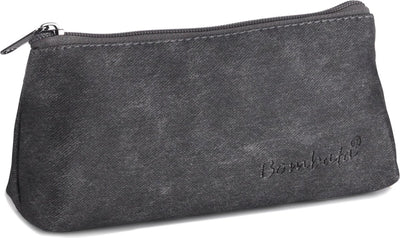 Astuccio Bombata denim triangolo 20 x 10 cm ecopelle nera