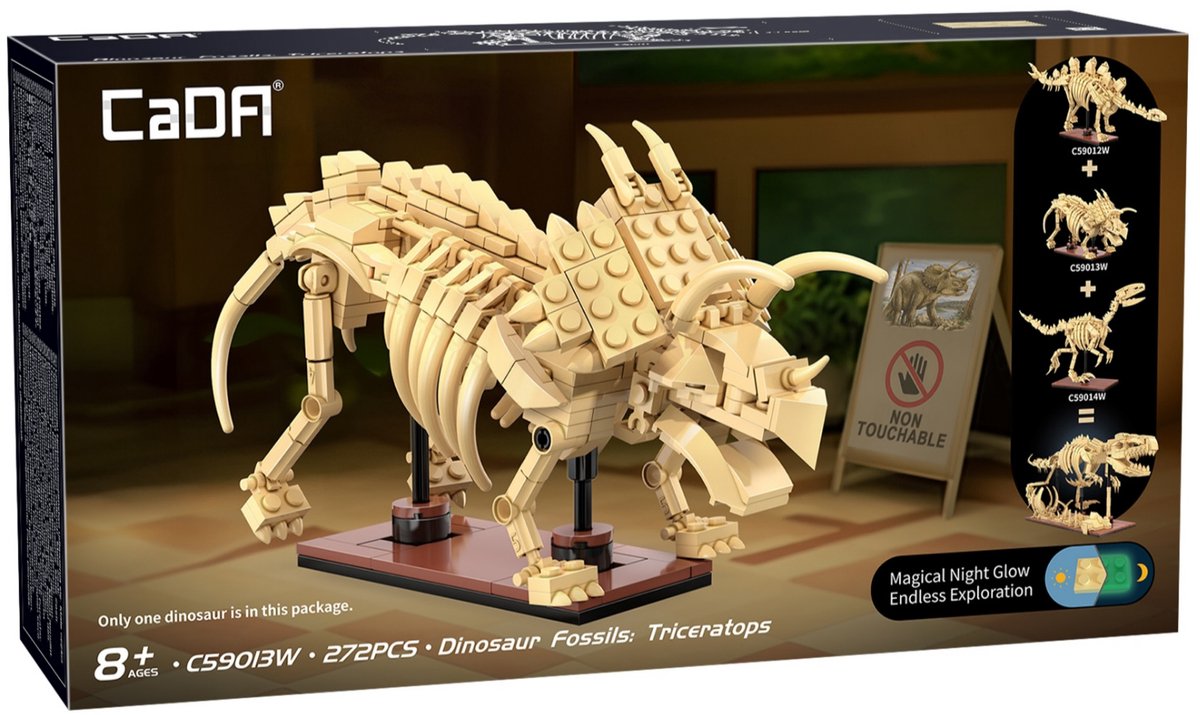 Cada | serie creativa - fossili di dinosauro triceratopo 272 pezzi