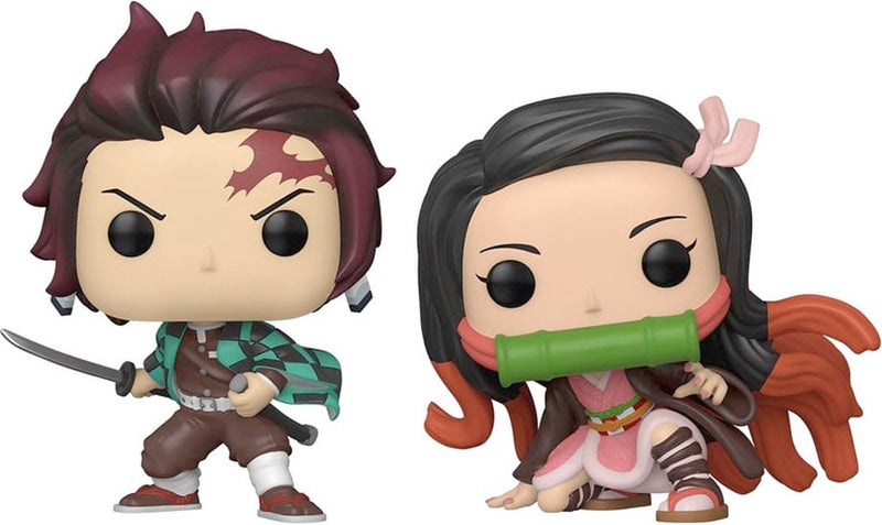 Funko Demon Slayer: Kimetsu no Yaiba - Pop! animazione, confezione da 2 personaggi da collezione in edizione speciale di Tanjiro Nezuko - multicolore