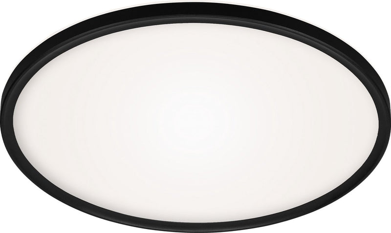 Briloner slim - led plafonniére - plafondlamp met achtergrondverlichting - 22 watt - 3000 lumen - 4000 kelvin - wit-zwart