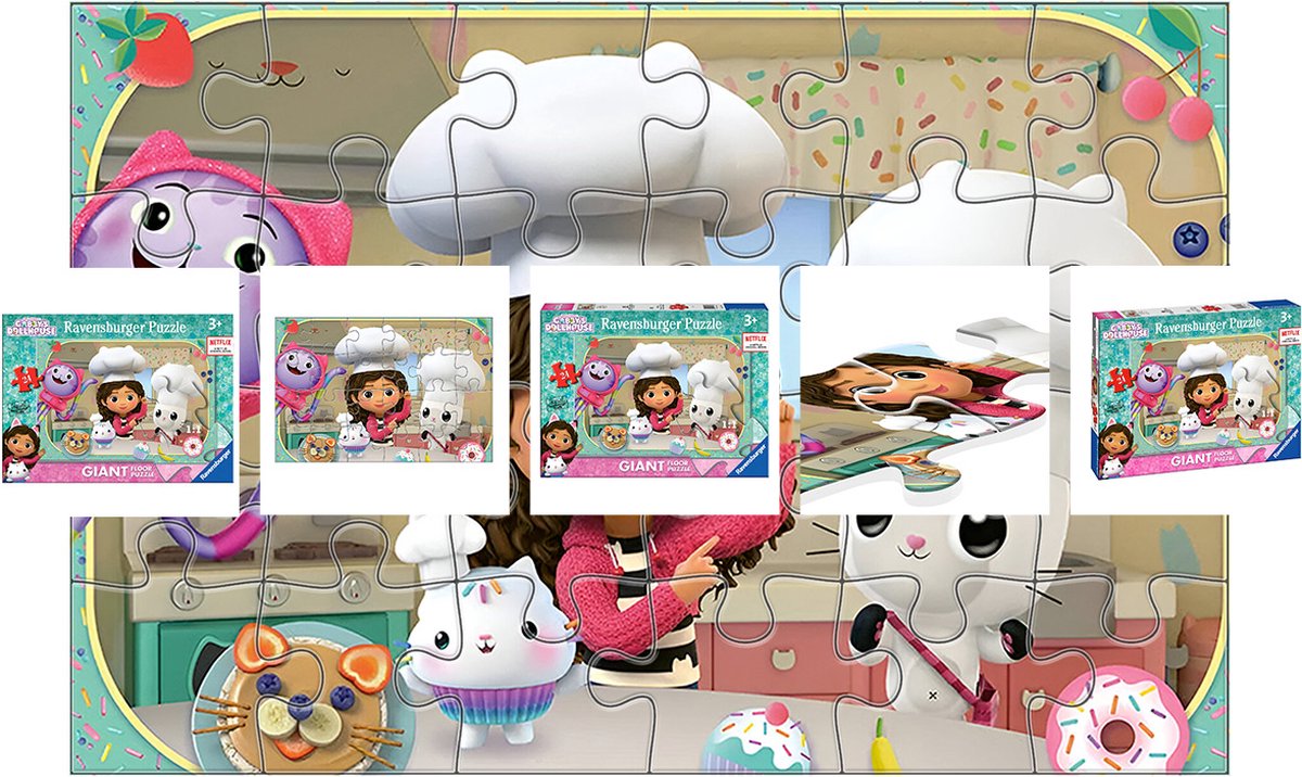 Ravensburger, rompecabezas de 24 piezas La cocina de Gabby de la casa de muñecas de Gabby de la colección Giant Floor, multicolor