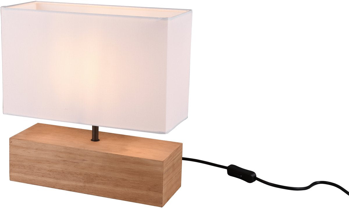 Rl vive tu realidad luminosa woody - lámpara de mesa - natural - excl. 1x e27 4,9 w - interruptor de cable
