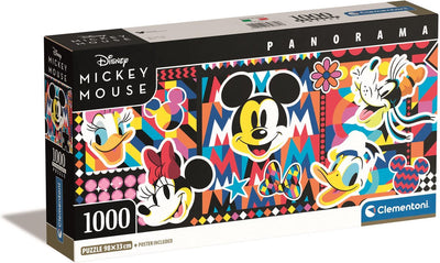 Clementoni - puzzle - 1000 pezzi - panorama disney - 98 x 33 cm - alta qualità