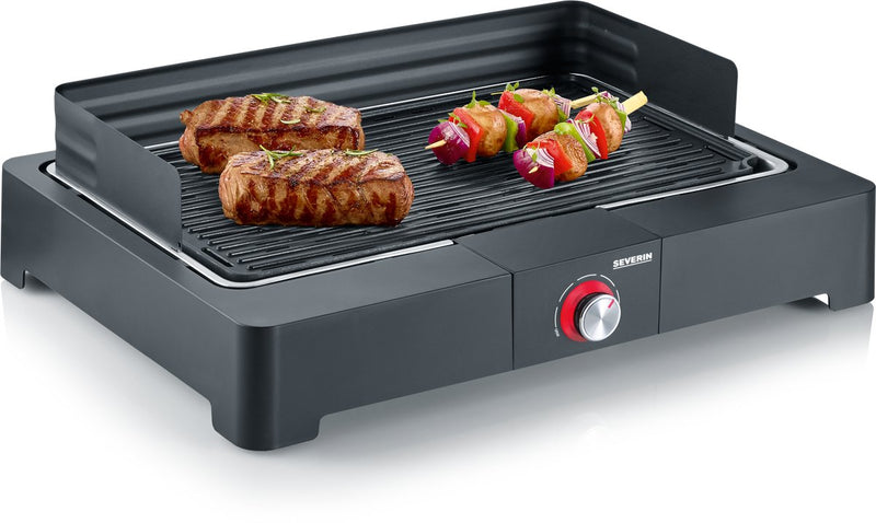 Severin pg 8567 - barbecue elettrico da tavolo - 2200 W - 230 °C - piastra grill in ghisa - nero