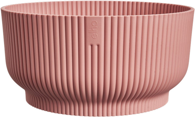 Elho vibes fold bowl 25 - ciotola per piante da interno - 100% plastica riciclata - ø 24,9 x h 12,1 cm - rosa delicato