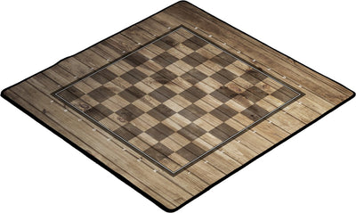 Geronimo giochi offline - tappeto da gioco: legno degli scacchi - 40x40 cm - poliestere