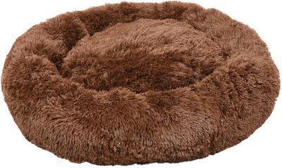 Cama para perros Flamingo - cama para perros donut - cama para gatos - cesta redonda de felpa con antideslizante - cesta marrón krems - ø70 cm
