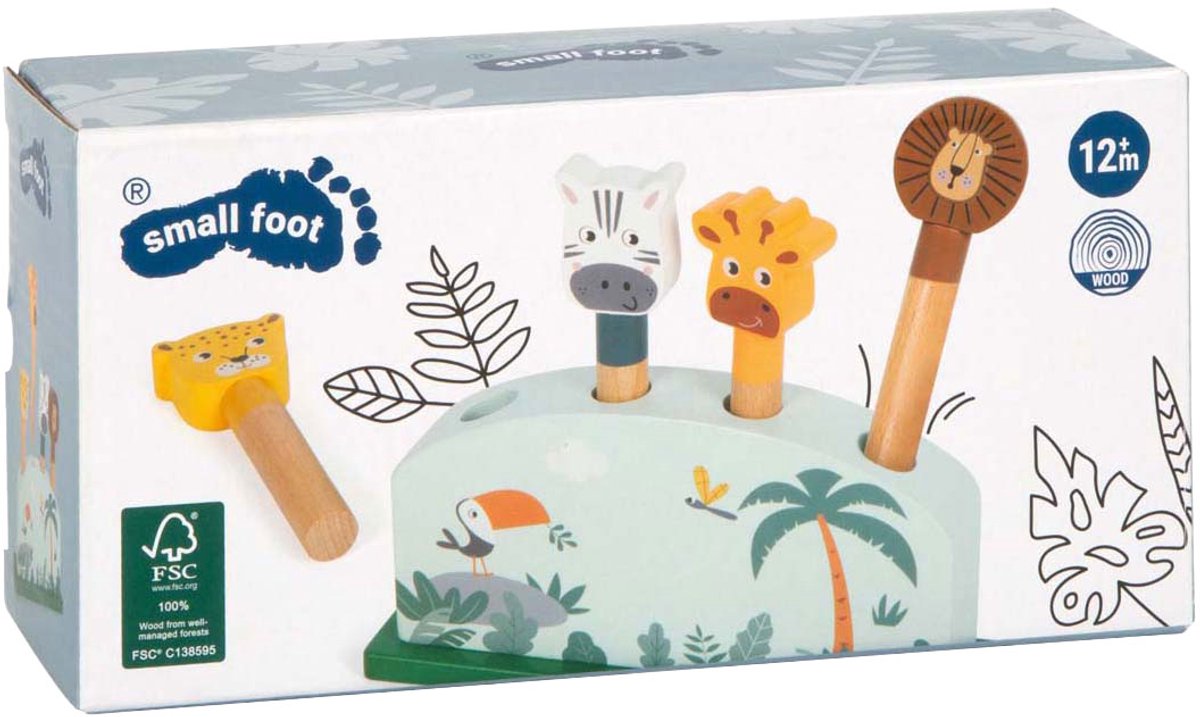 Small foot - gioco a forma di animale in legno safari fsc