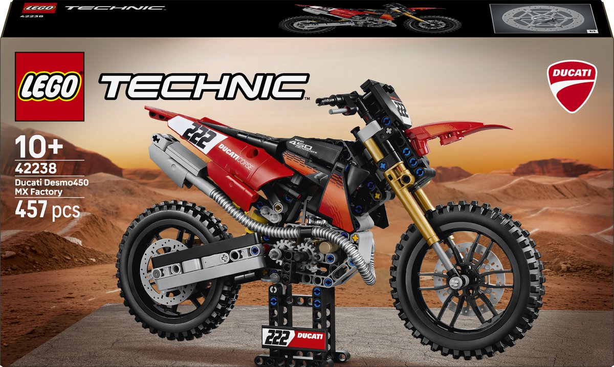 Lego Technic Ducati Desmo450 MX Factory Motocicletta Giocattoli per Bambini 42238