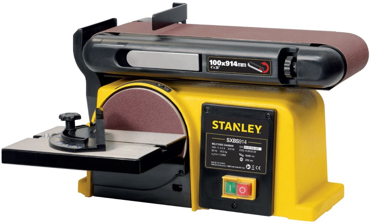 Stanley sxbs914e - bandschuurmachine - inductiemotor - tafel- en schuurband