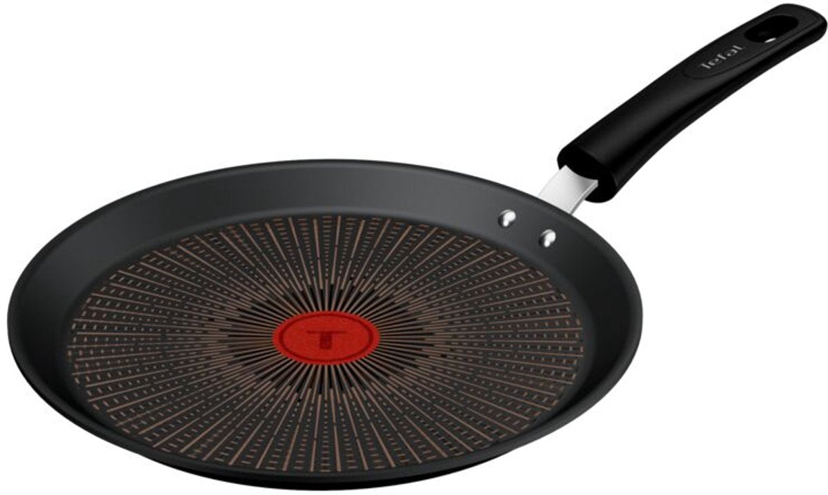 Tefal experience - padella per crêpe - 25 cm - nucleo fusion - rivestimento antiaderente - induzione - adatta per l'uso con spatole metalliche