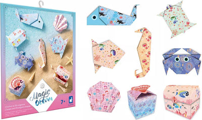 Janod - oceano magico - origami - realizza 2 scatole e 18 figure origami