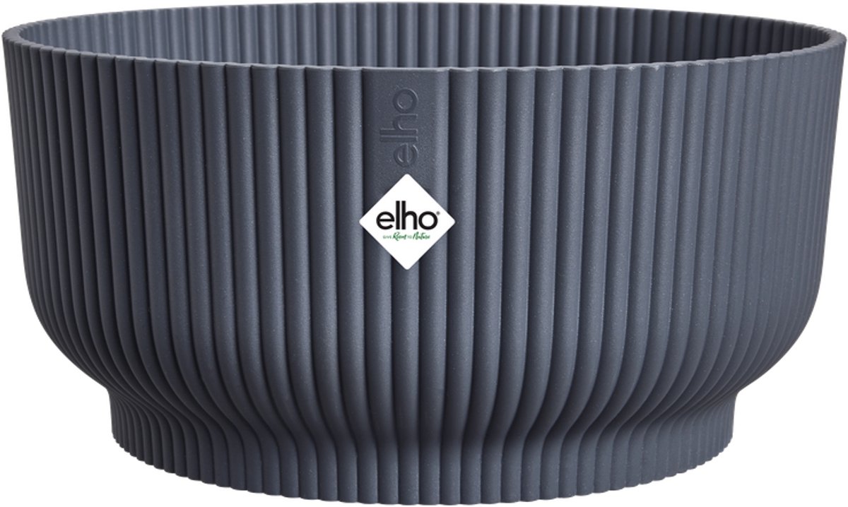 Elho vibes fold bowl 25 - ciotola per piante da interno - 100% plastica riciclata - ø 24,9 x h 12,1 cm - antracite