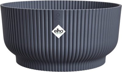 Elho vibes fold bowl 25 - cuenco para plantas de interior - 100% plástico reciclado - ø 24,9 x h 12,1 cm - antracita