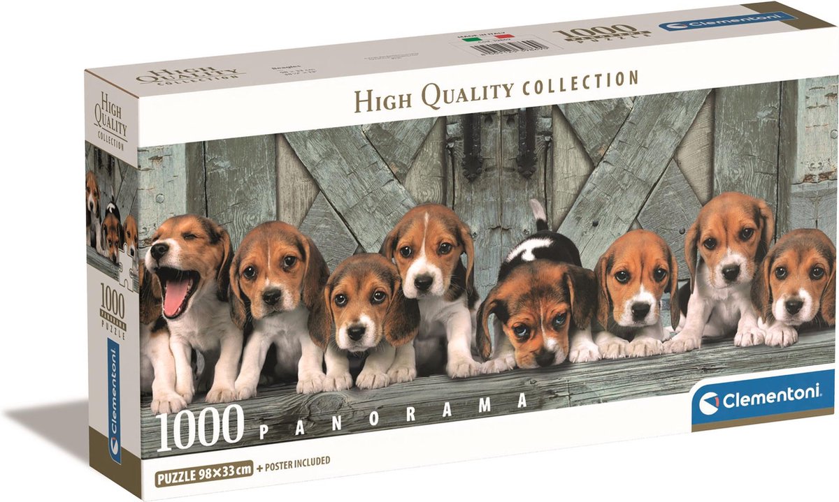 Clementoni - puzzel - 1000 stukjes - beagles panorama - puzzel voor volwassenen