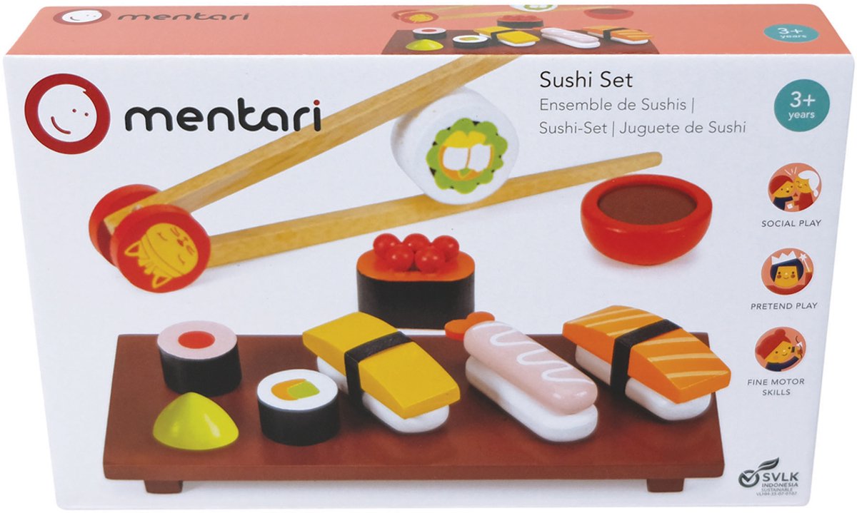 Mentari cucina - set sushi - 17x7,50x4,50cm - legno - 3 anni
