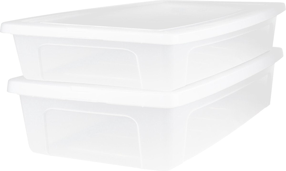 Iris clearbox opbergbox - onder-het-bed - 30l - kunststof - transparant - set van 2