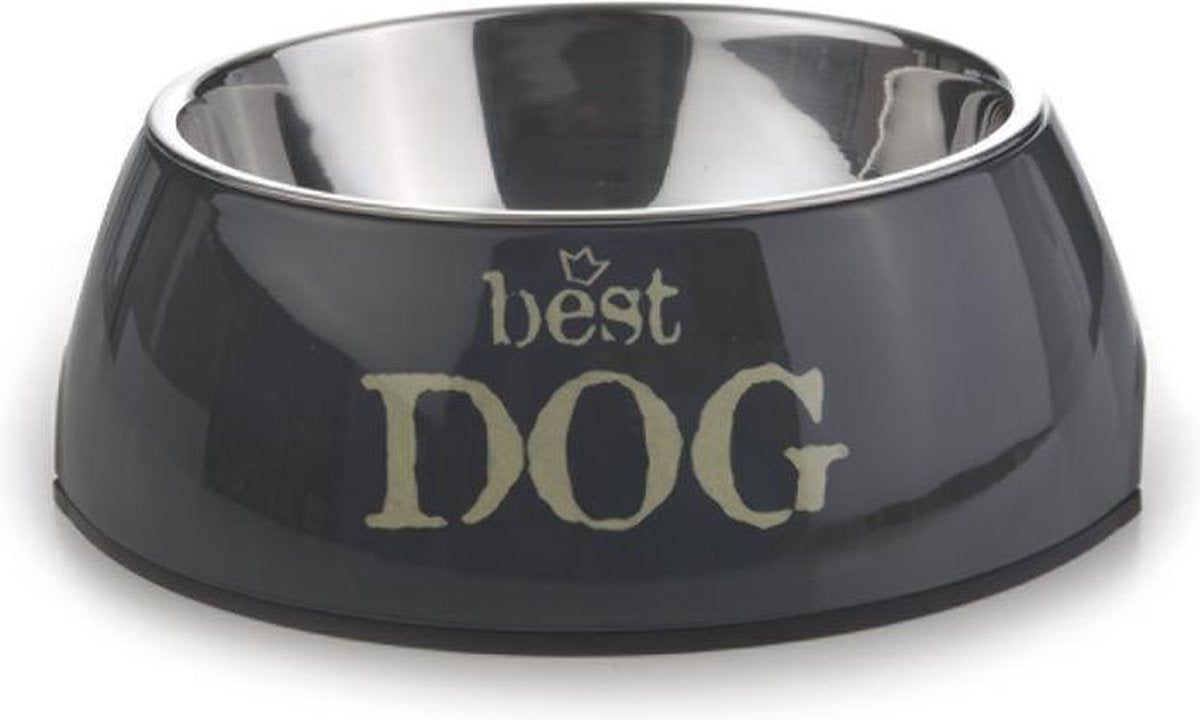Beeztees best dog - hondenvoerbak - grijs - 14x4,5 cm