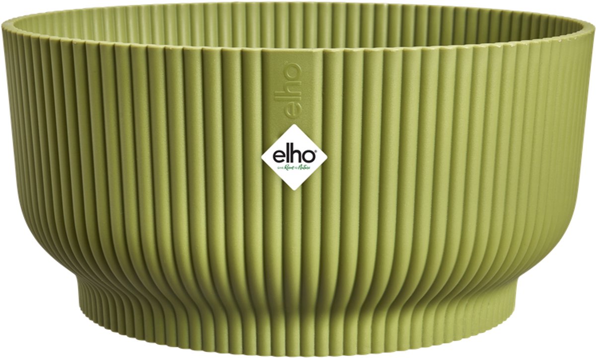 Elho vibes fold bowl 25 - ciotola per piante da interno - 100% plastica riciclata - ø 24,9 x h 12,1 cm - verde felce