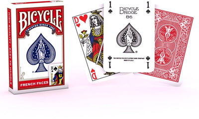 Bicycle ® bridge size french faces red - classic Belgian playing cards - premium quality