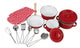 Small foot pans and cookware set red, 11dlg.