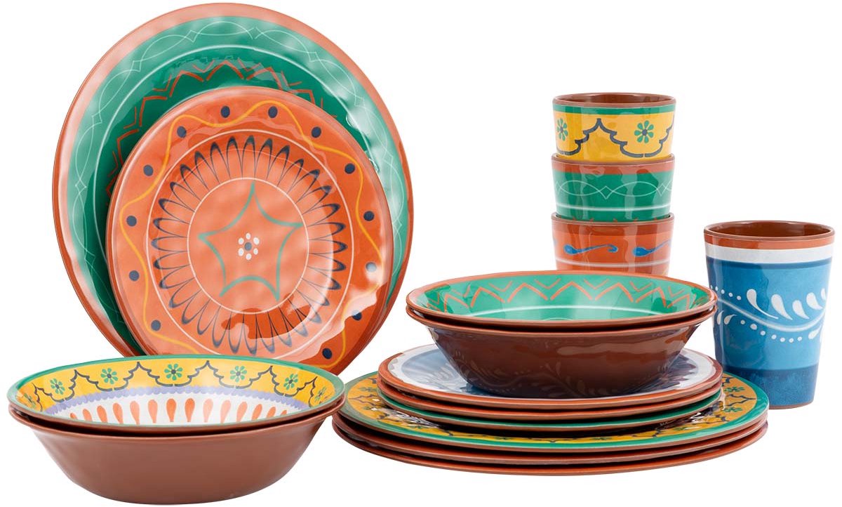 Bo-camp tableware - fiesta - 16-piece - melamine